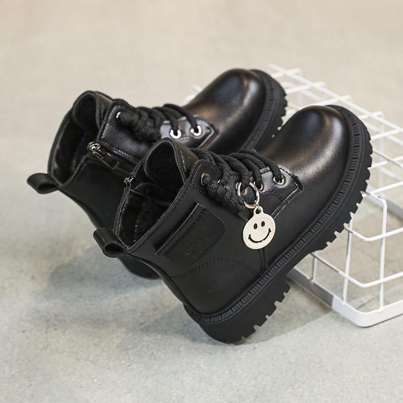 Children's Winter Fashion with Plush Warm Martin Boots Casual Fashion Boots Mid Length Boots