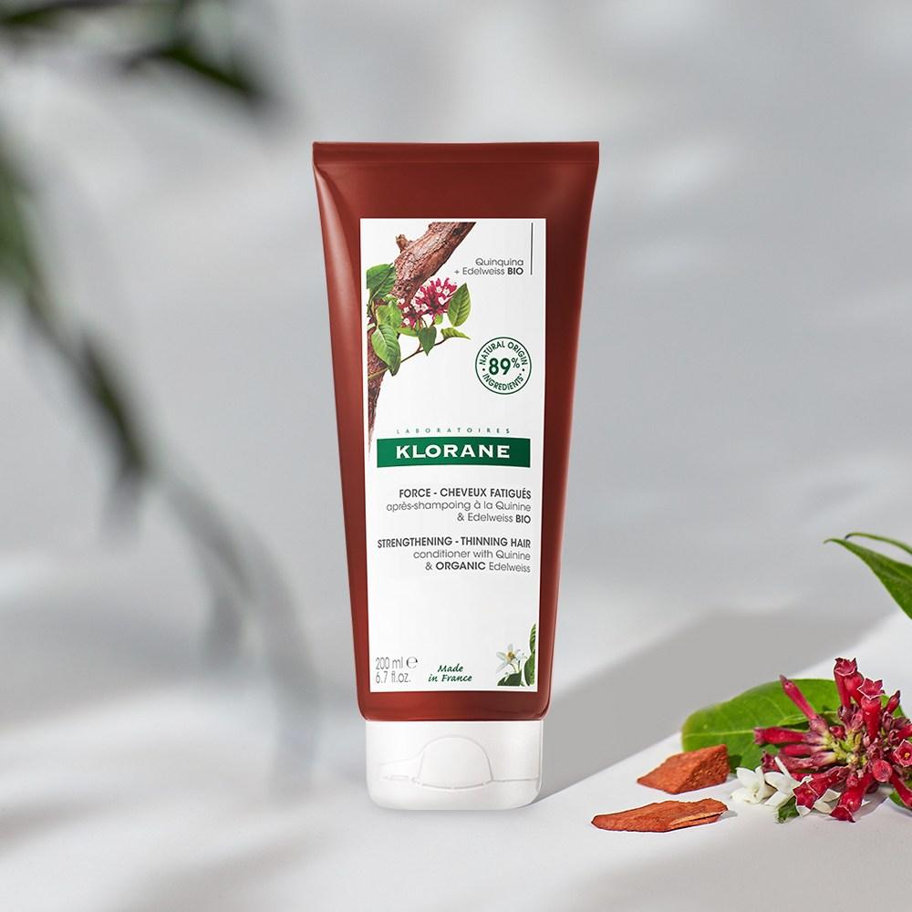 Klorane Quinine Edelweiss Odżywka do skóry głowy o łagodnym działaniu kwaśnym 200 ml + Szampon 7 ml 2 opakowania, 1 zestaw