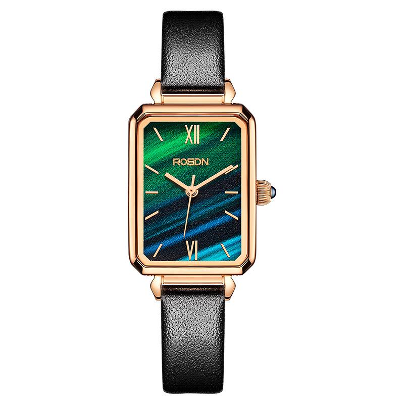 

Женские часы Lausdon в ретро-стиле с квадратным циферблатом, зеленые 3693