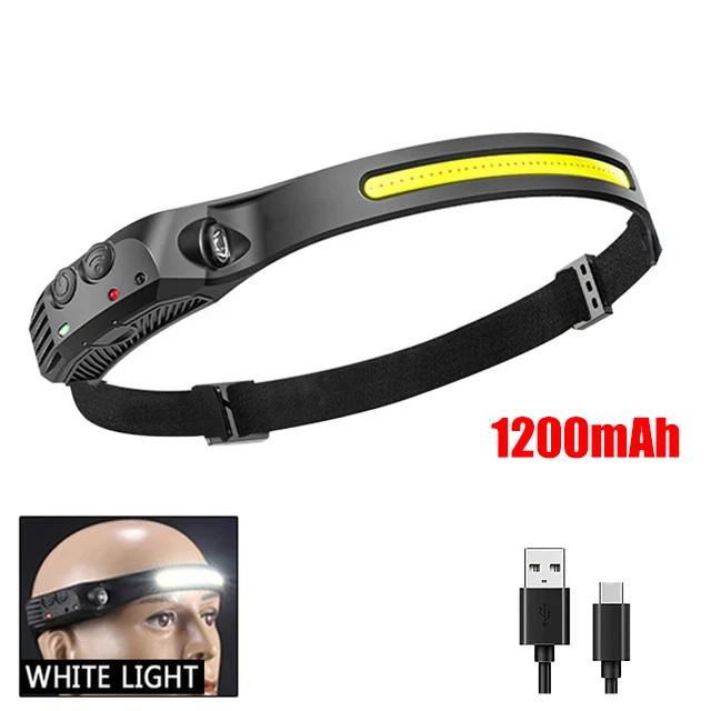 COB 180° Floodlight LED Headlamp FlashlightFlashlight 3 Modes Built-in USB Rechargeable Battery Head Lamp Hiking Camping Lamp