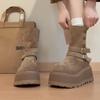 Fashion Winter Platform Thick Bottom Women Ankle Boots Height Increase Punk Women's Shoes Female Belt Buckle Slip On Short Booties