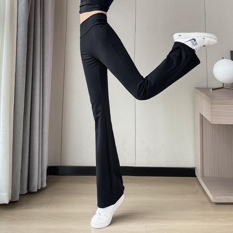 Women's High-Waisted Micro-Flare Athletic Pants for Fall – Leg-Lengthening Nude-Fit for Yoga, Tennis & Running