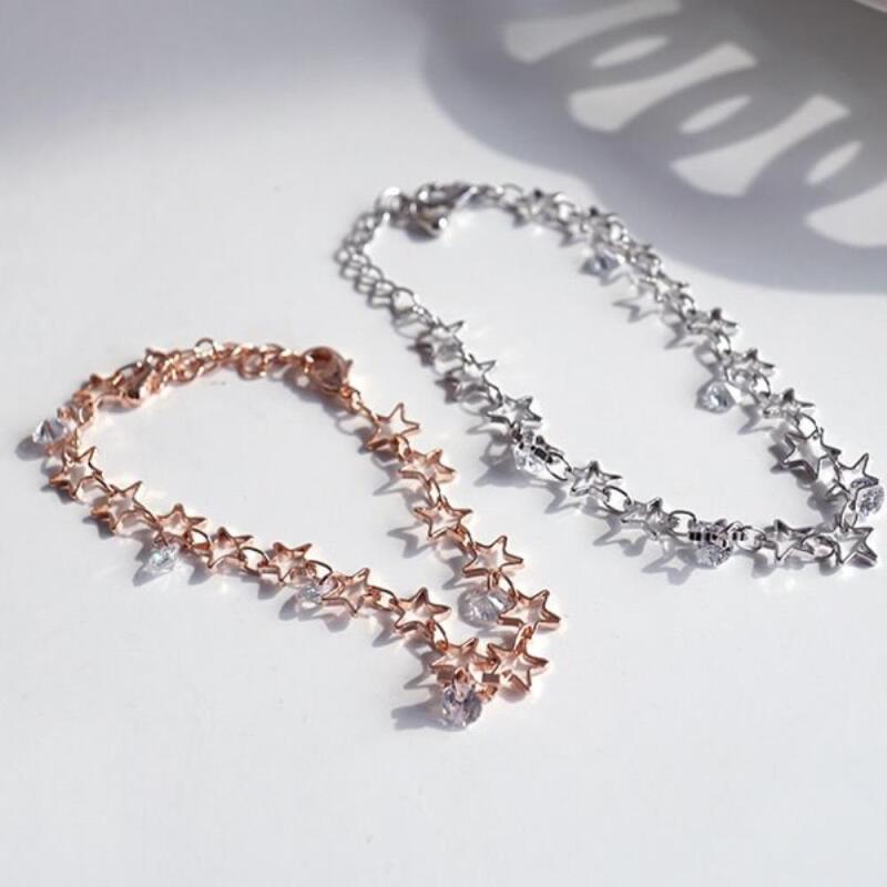 

Gabey Star Rose Gold Bracelet Chain Women s Silver Cubic rose gold