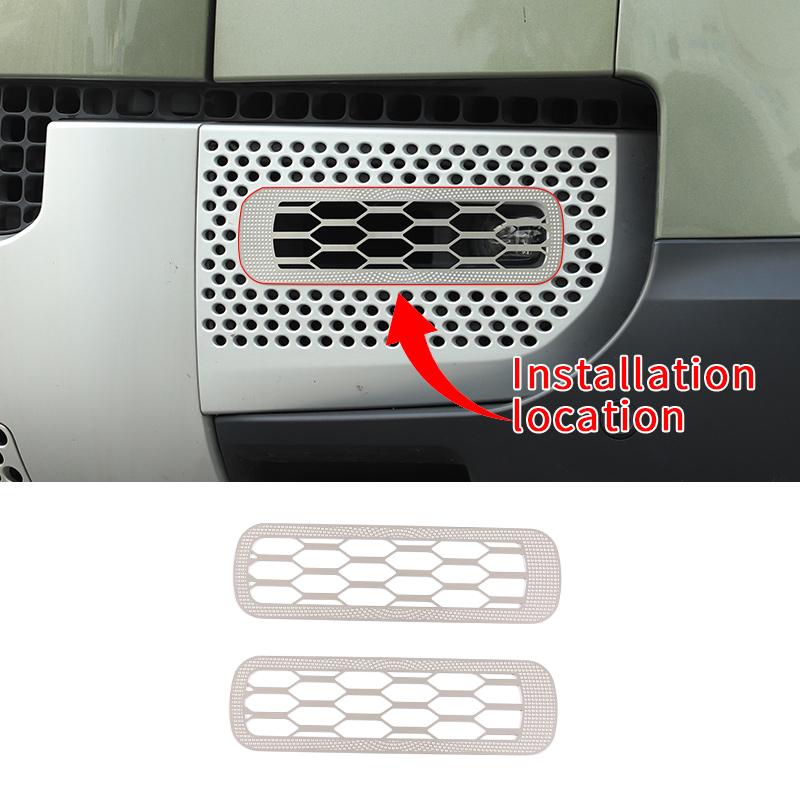 For Land Rover Defender 90 110 130 2020-2025 stainless steel Front fog lamp protective cover Accessories