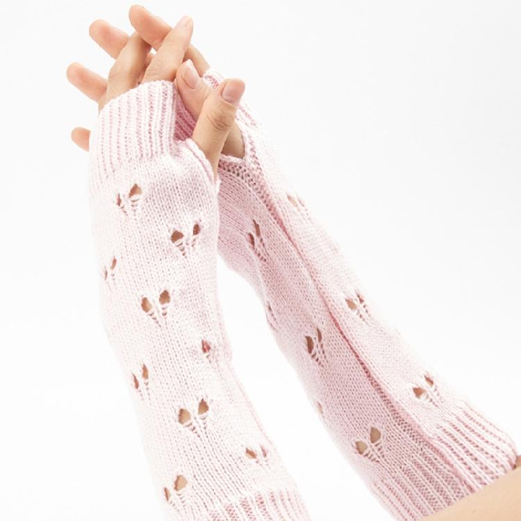 Winter Hand Gloves Soft Warm Gloves Arm Crochet Hollow Out Fingerless Gloves