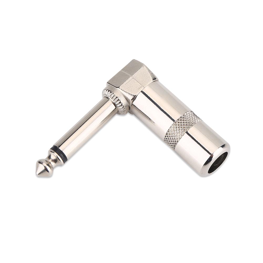 3Pcs 6.3mm 1 4inch L Type Instrument Audio Microphone Cable Connector Right Angle Plug Jack