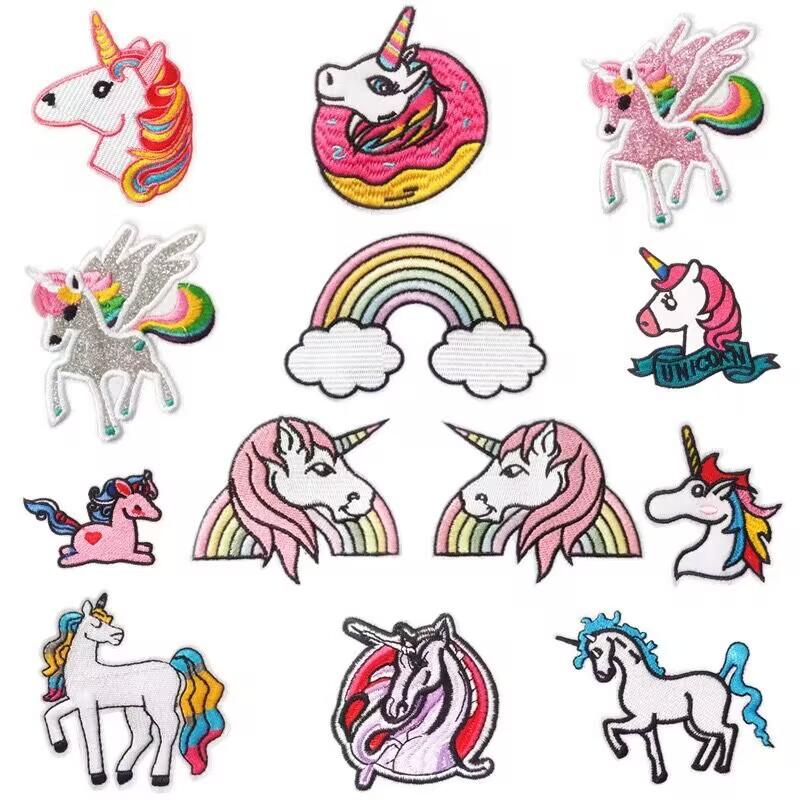 Hot-Selling Unicorn Embroidery Cloth Sticker Cartoon Sequined Pony Patch Sticker Computer Embroidery Label Ironing Stamp