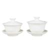 Ceramic Whiteware Cover Bowl Three-Force Tea Bowl Jade Porcelain Cover Cup Large Kung Fu Tea Set  Ceramic Gaiwan