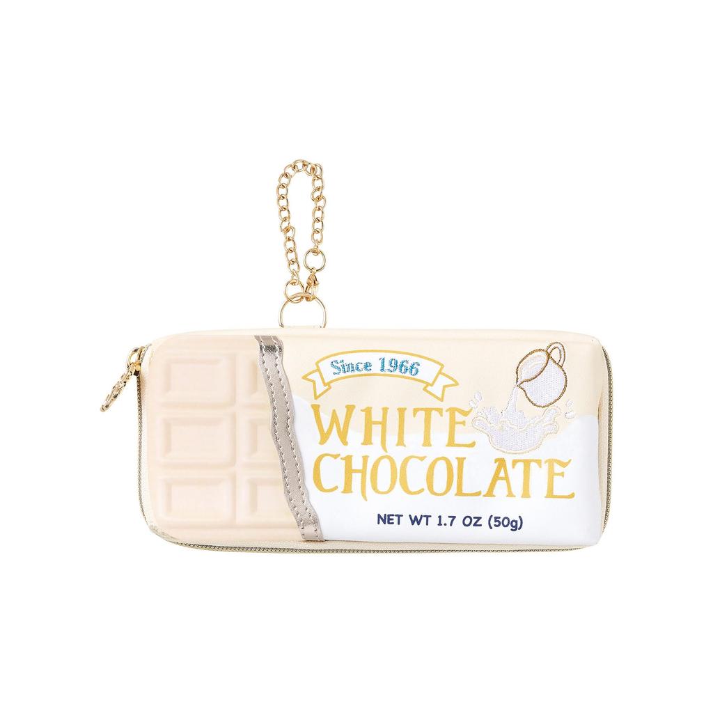 Marushin Chocolate Bar Cosmetic H9 x W18 x Funny Pencil Synthetic 0585021800 Pouch, White, Approx. D3cm, yup! Food-themed, Case, Leather/Polyester,