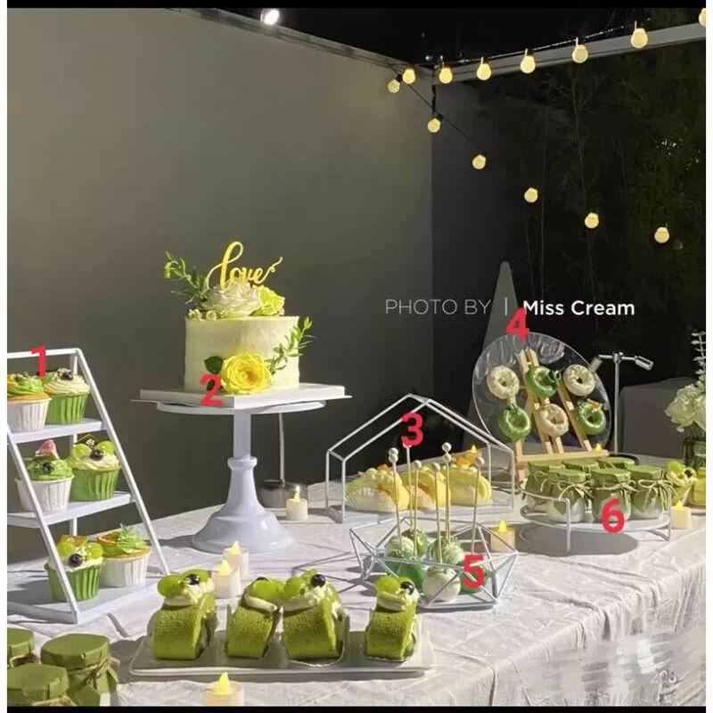 Elegant White Iron Art Dessert & Cake Display Stand Sets