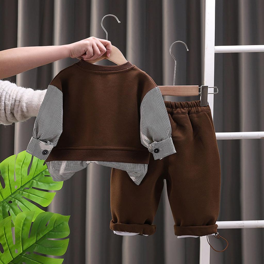 Kids Casual Long-Sleeve Set, Comfortable Daily Wear Outfits