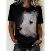 Fashion Women Retro Creative Dog Pattern Print T Shirt Funny Casual O-neck Short Sleeves T-shirt Summer Female Tee Shirt
