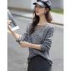 Demana Women's Lamb Wool Blend Round Neck Melange Knit Sweater
