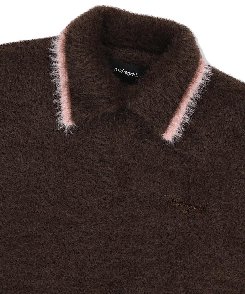 MAHAGRID Hairy Collar Knit Brown(Mg2Efmk642A)