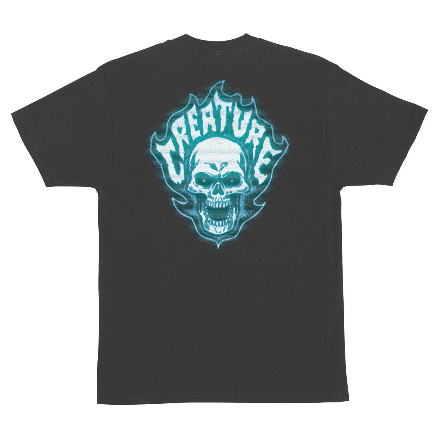 Creature Skateboard T-Shirt Bonehead Glitch Charcoal 3XL
