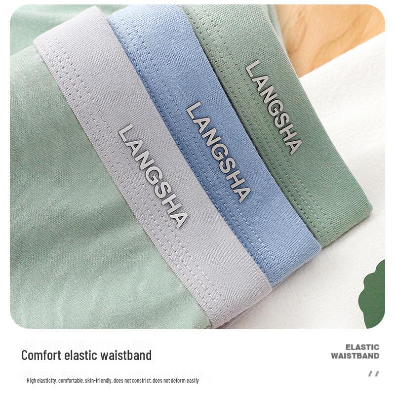 Langsha Men's Breathable Cotton Boxer Briefs 4-Pack