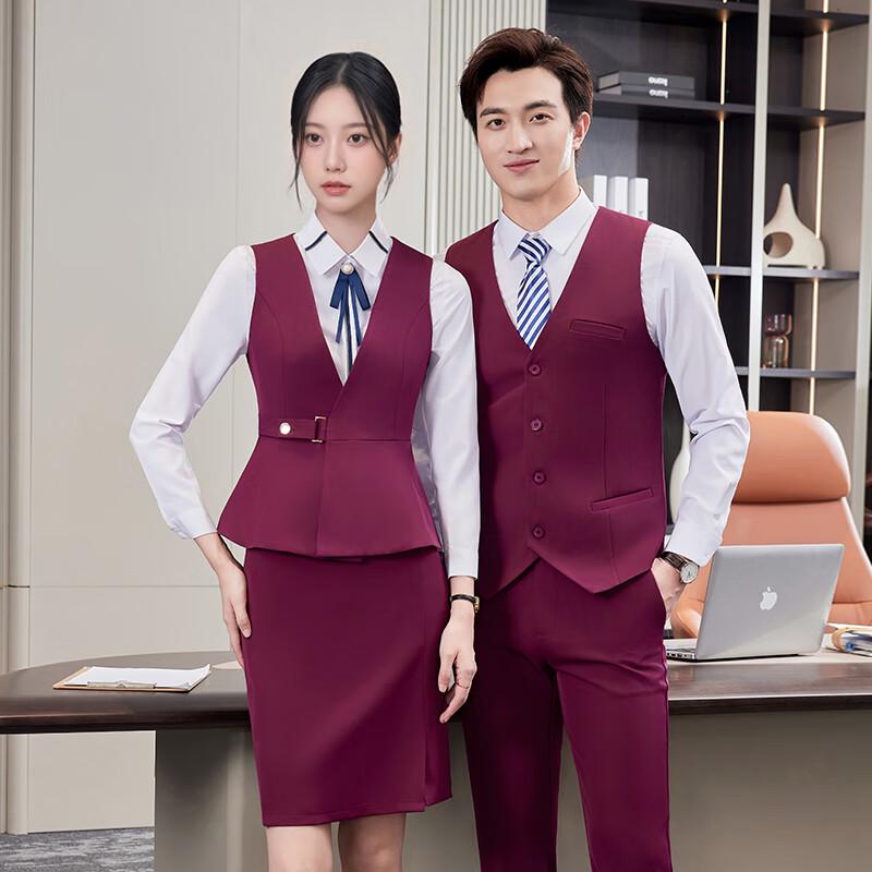 Unisex Hotel & Restaurant Service Vest Uniform Set L