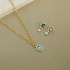 26 Years Glazed Sunflower Stud Earrings & Necklace Set: Elegant Spring Design
