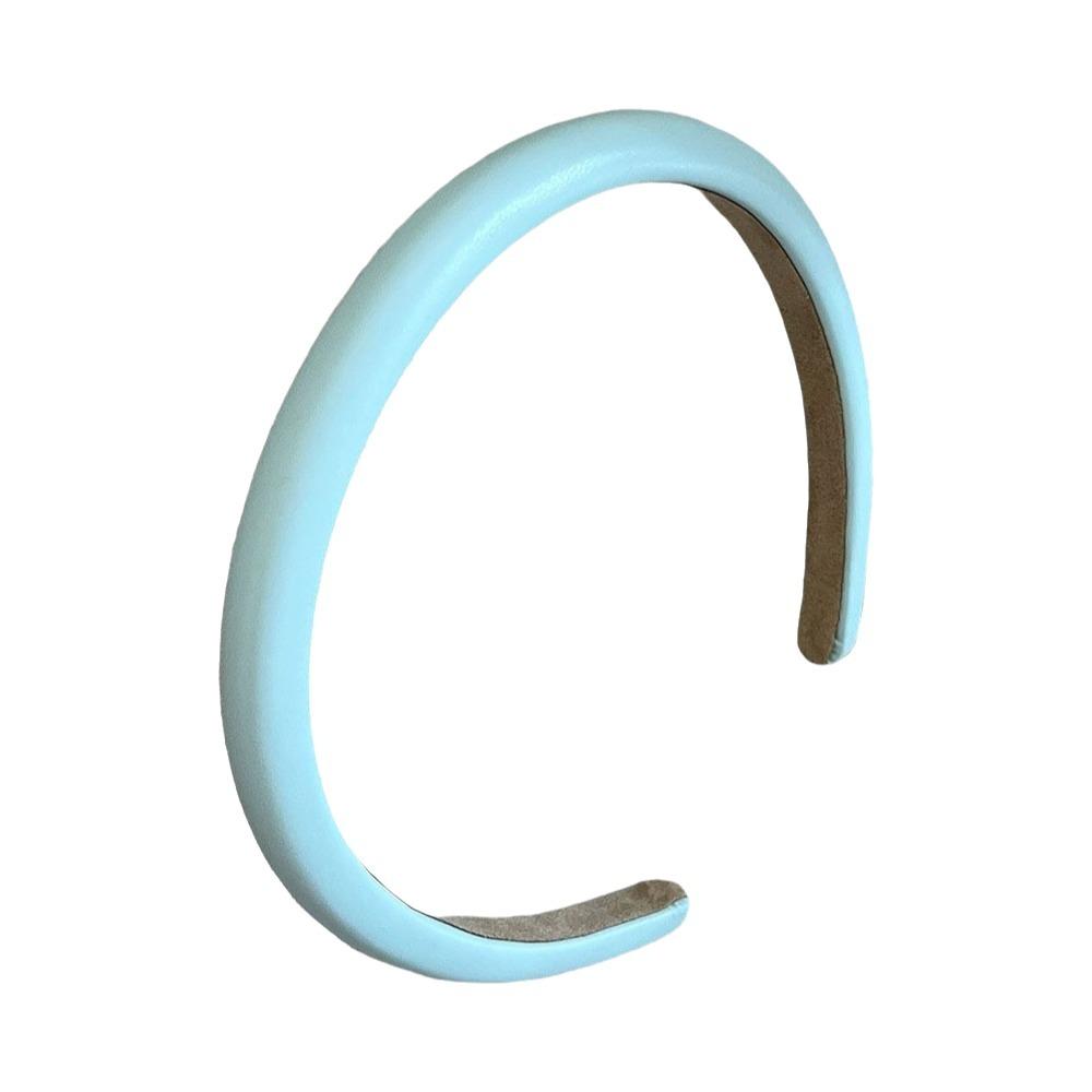 Leather Thin Headband Padded Temperament Hair Band Elegant Women Headband Summer синий