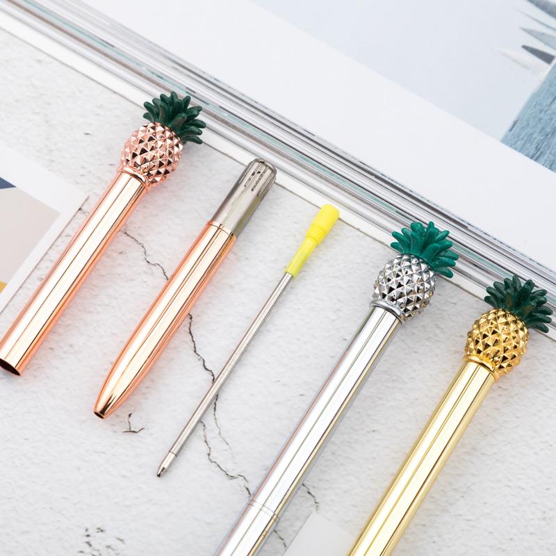 1 bucată pix drăguț din metal ananas pix interesant papetărie școlară rechizite de birou