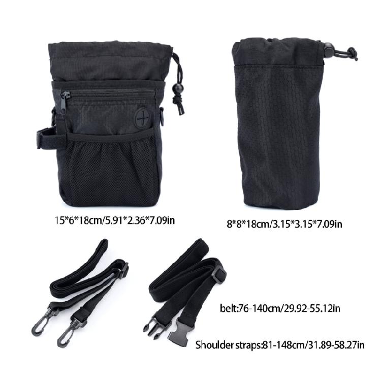 Multipurpose Adjustable Dog Treat Pouch Leakproof Design Convenient Waste Bag Holder Polyester Texture for Active Owners