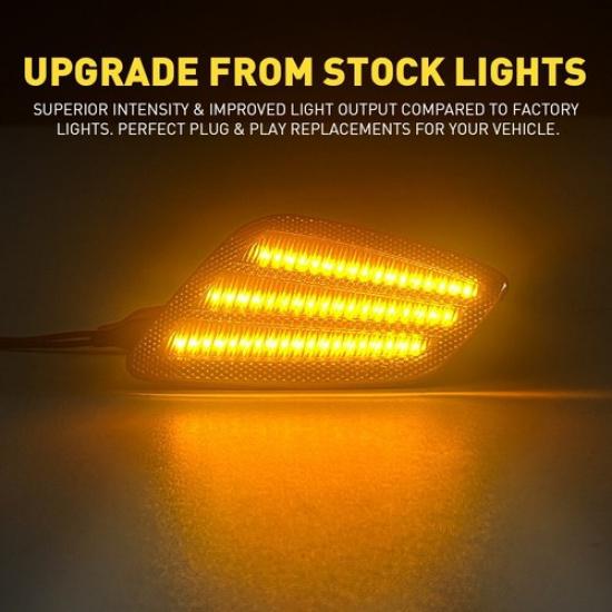 LED Front Fender Side Marker Bumper Signal Lights For 97-06 Jeep Wrangler TJ EOA