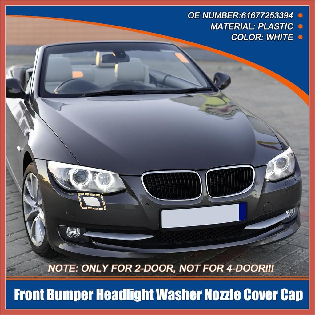 ACROPIX Right Passenger Side Front Bumper Headlight Washer Nozzle Cover Cap No.61677253394 for BMW E92 E93 328i 335I 335IS Coupe Convertible