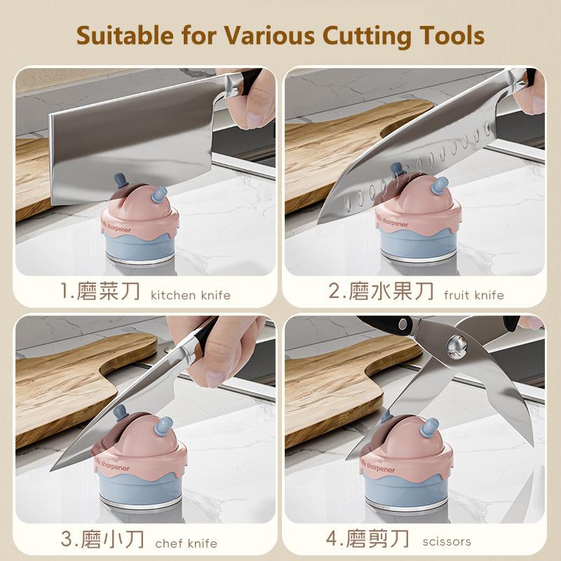 New Ice Cream Suction Cup Whetstone Professional And Fast Knife Sharpener For Household Kitchen Knives And Scissors Kitchenware