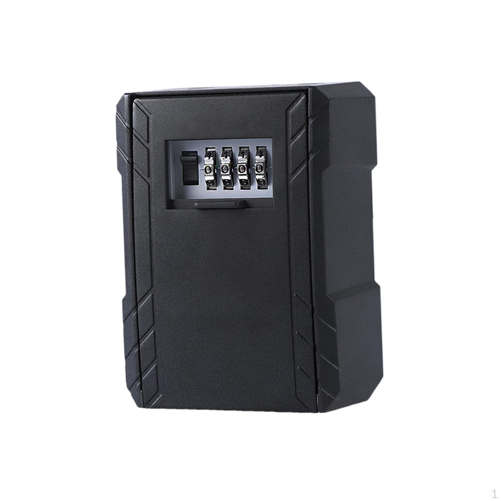 

Key Lock Box Combination Lockbox Multifunctional Wall Mounted Storage for Store Garden чёрный