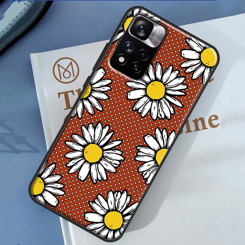 Cute Daisy Flower Case For Xiaomi Redmi 13C 10C 12C 14C Redmi Note 14 13 Pro 12 11 9 10 9S 10S 11S 12S Cover