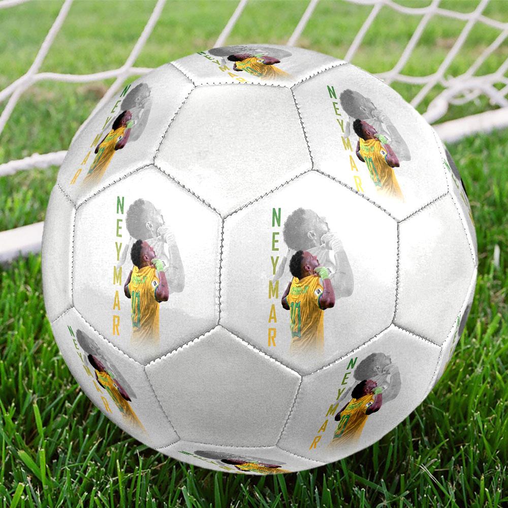 1PC Neymar Record Breaker Size 5 Soccer Ball PrahaIndoor Soccer Ball Colorful All Ages Machine Stitched PVC Competition Ready Durable High-Bounce