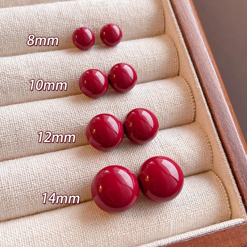 Náušnice Ankola Red Pearl - Elegantní lehký luxus pro podzim a zimu