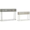 Set De Pots De Fleurs - DKD HOME DECOR - Métal - Blanc Et Gris - 100x22x70 Cm - Extérieur