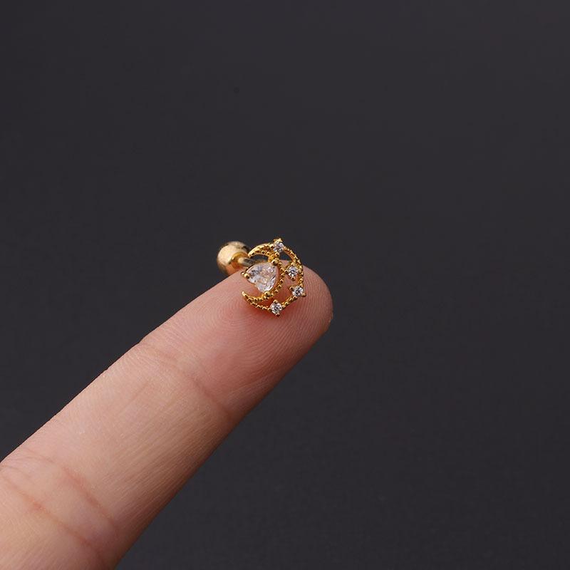 Puncture fashion Stud minimalist Twist Ball Stud lady Stainless Steel Earring