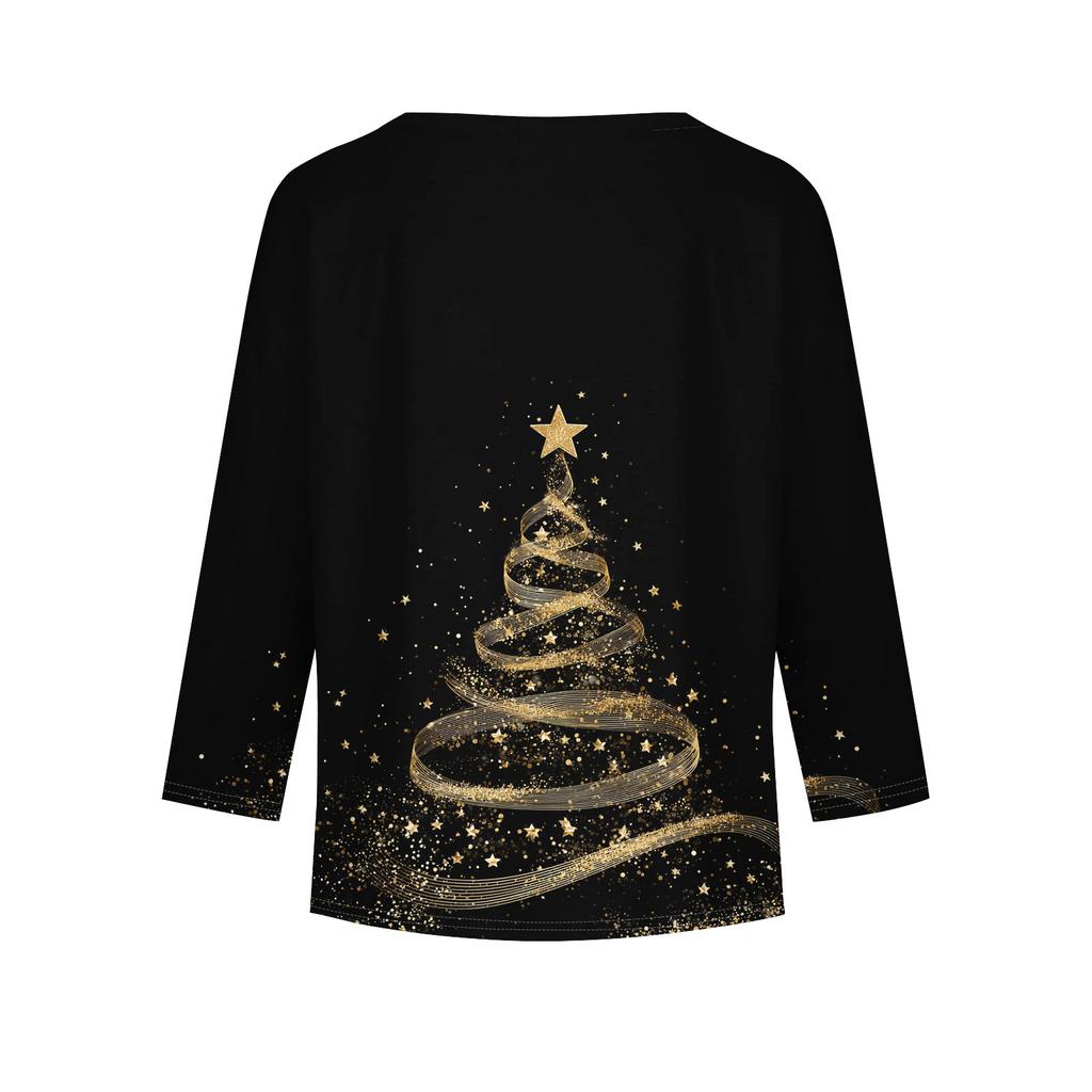 Christmas Day Girls Long Sleeve T Shirts Kids Fall Tops Crewneck Printed Basic Tees