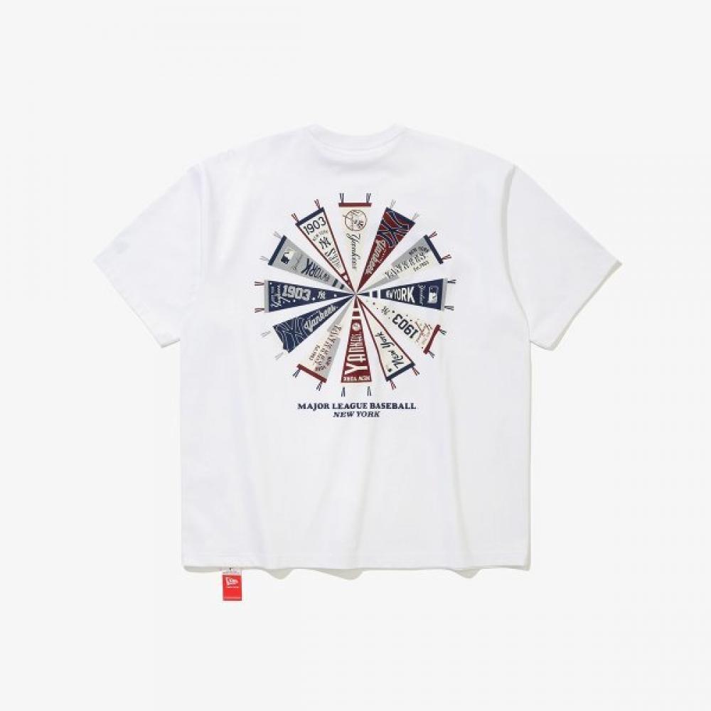 New Era Mlb New York Yankees Team Flag T shirT whiTe 15147511