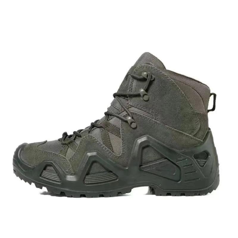 Outdoor first-layer cowhide combat hiking shoes anti-skid tactics new military fans hiking shoes boots wear-resistant medium help breathable