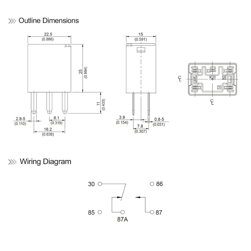 (Pack of 2) 301-1C-C-D1 U05 24VDC Automotive Power Relay 5 Pins with SPDT Flux Tight