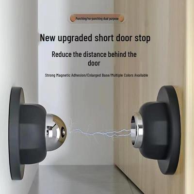 Silent Silicone Magnetic Door Stopper - Anti-Collision & Hole-Free Design for Home or Hotel Use