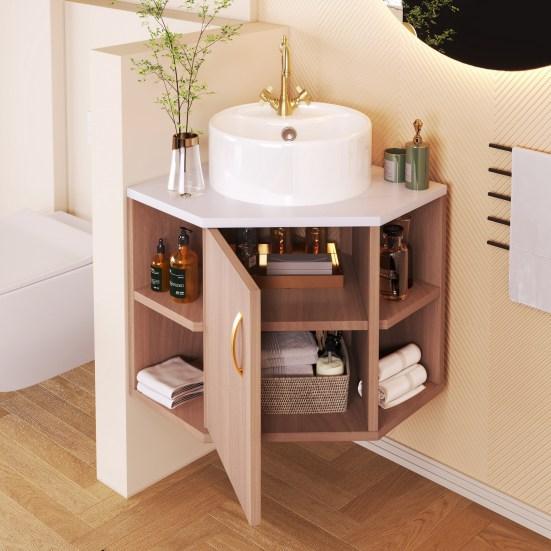 Washbasin Cabinet Strong Load Bearing Large Capacity Smooth Surface Waterproof Easy To Clean Space-saving MDF Bathroom Lavatory