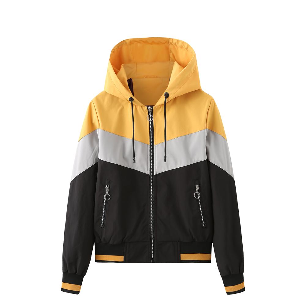 Women’s Windcheaters Thin Zipper Drawstring Hooded Jackets Light Rain Proof Short Trench Coat Spring Autumn Windbreaker Outdoor Casual Wear