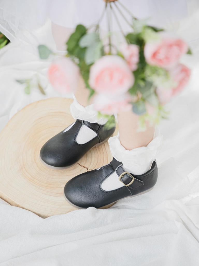 Girls' Comfortable Leather Princess School Shoes - Non-slip Sole