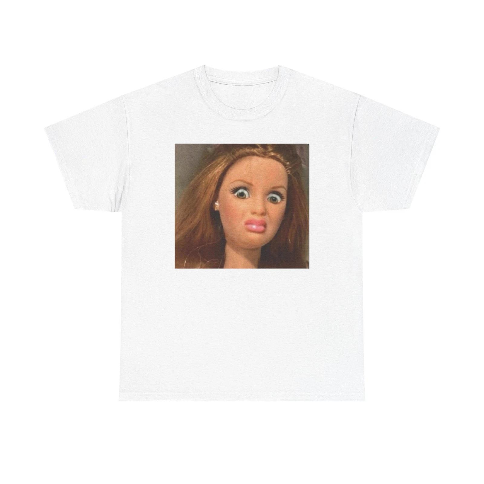 

Surprised Doll Face Funny Meme Tee XL