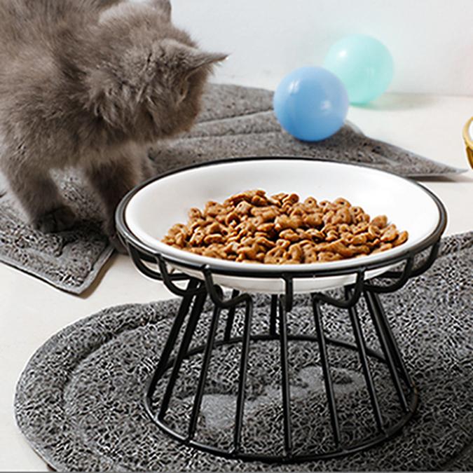 Single Tray Iron Pet Bowl Rack Anti-turnover Cat Food Rack Dog Food Rack