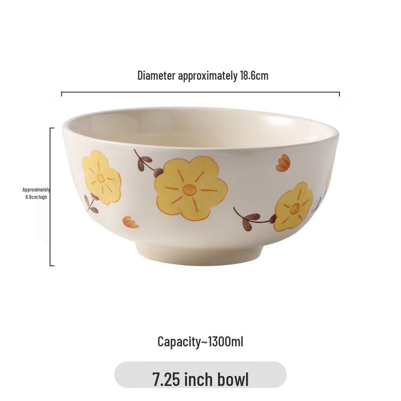 Nordisk Stil Gul Blommig Keramisk Servis Set