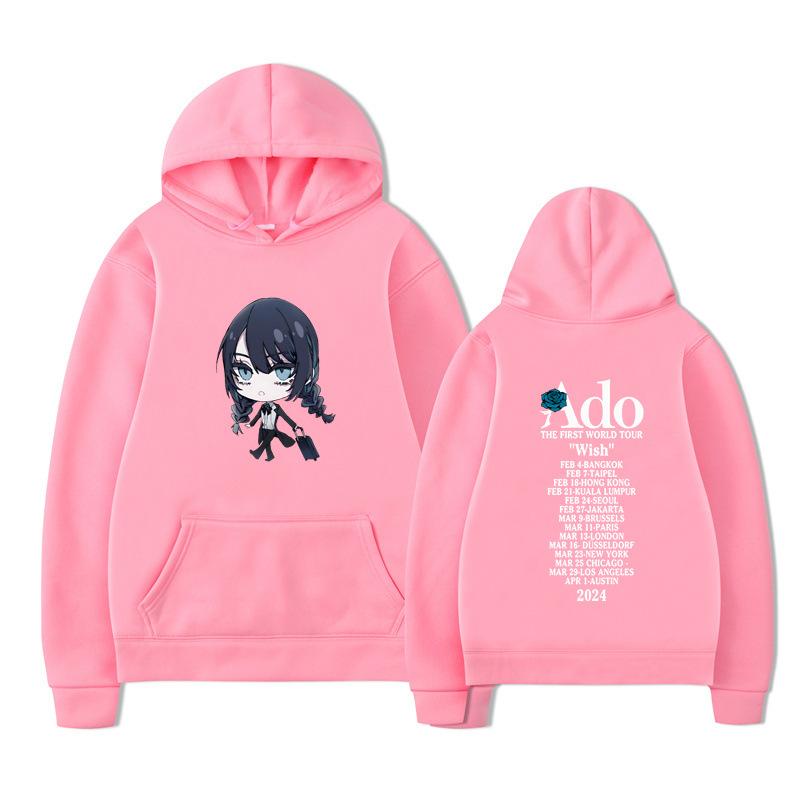 Ado Wish Merch The First World Tour Japan Singer Crewne Men Hoodie Vintage Unisex Pullover Graphic Hoody Tops Clothing