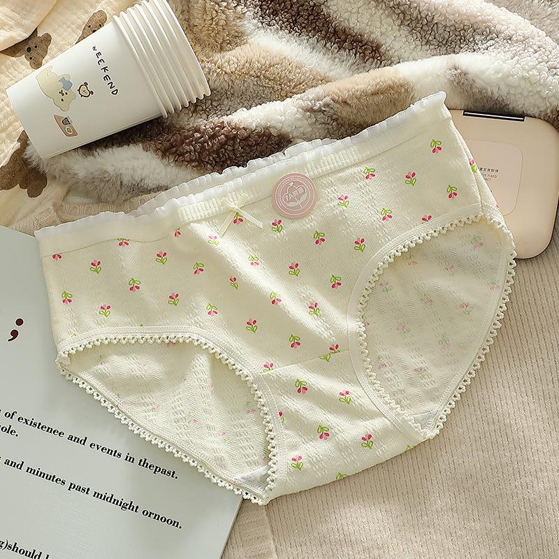 Antibacterial Pure Cotton Sweet Waist Panties All Cotton Antibacterial Breathable Triangle Girls and Students Women’s Panties