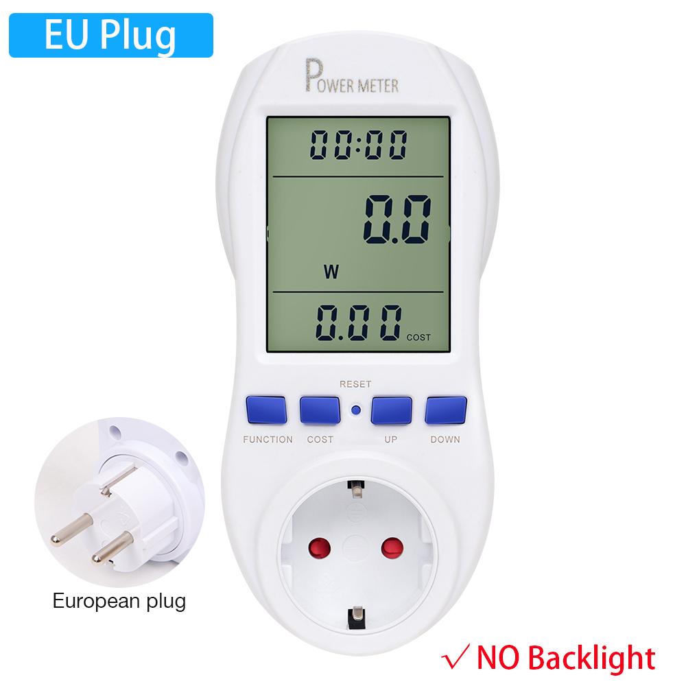 

LCD Digital Energy Meter Outlet AC220V Power Meter Socket 0-9999KWH Voltmeter Ammeter Electricity Consumption Measure Device