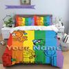 Mr. Men Little Miss Custom Name Pattern Bedding,Quilt Set Quilt Cover Pillowcase Home Birthday Gift(1 * duvet cover + 2 * pillowcase, without core)