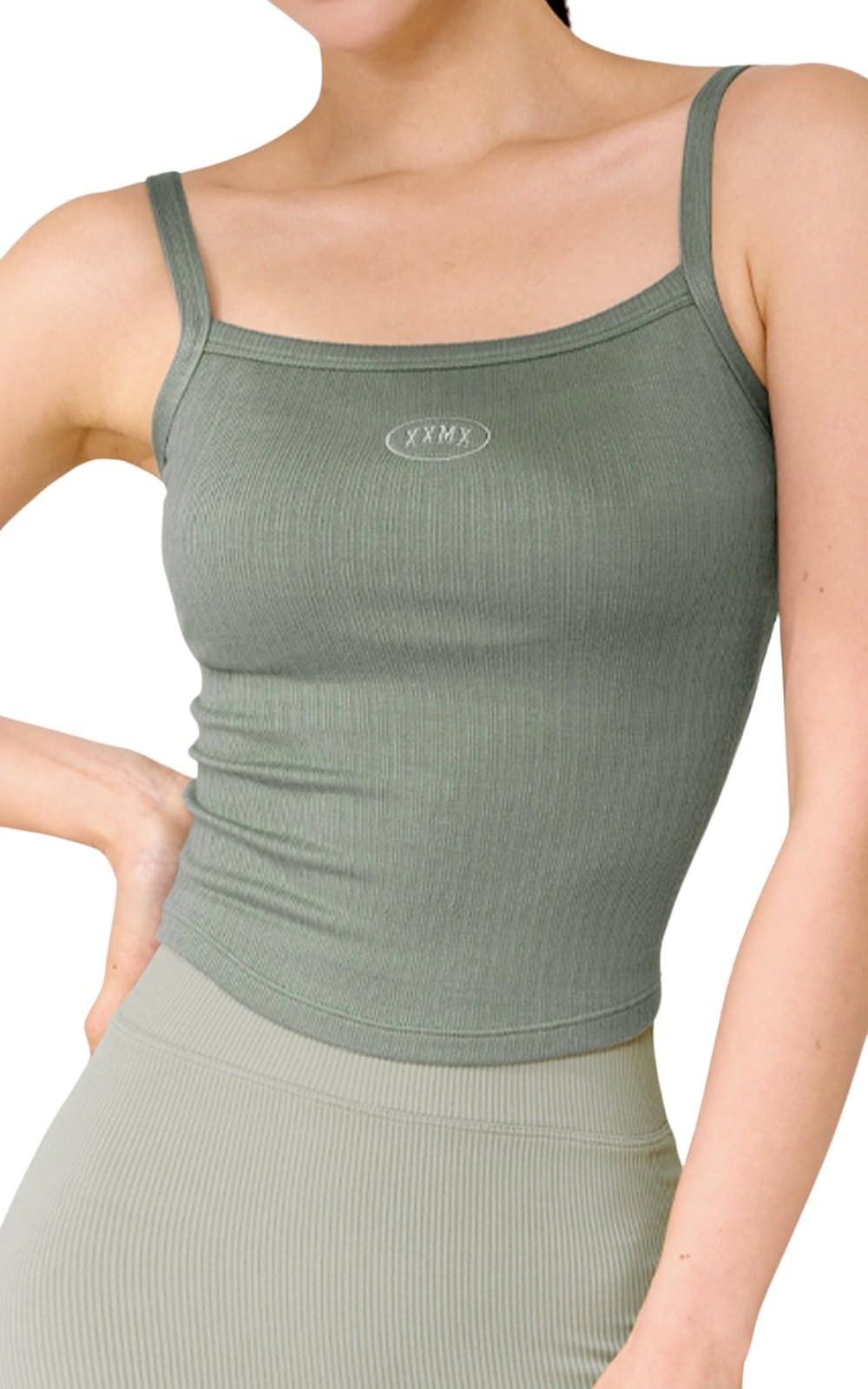 Женский padded топ для йоги XEXYMIX, Топ-бра, Майка без рукавов, XWFBR05H2, Размер L, Green Bay
